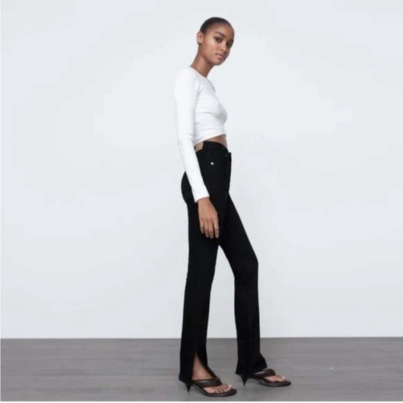 Zara split hem black jeans - Picture 1 of 6